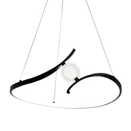 LED Lestenec na vrvici PERLA LED/34W/230V črna