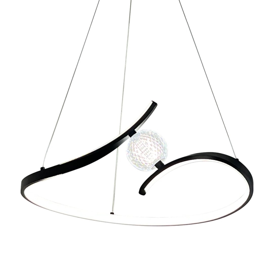 LED Lestenec na vrvici PERLA LED/34W/230V črna