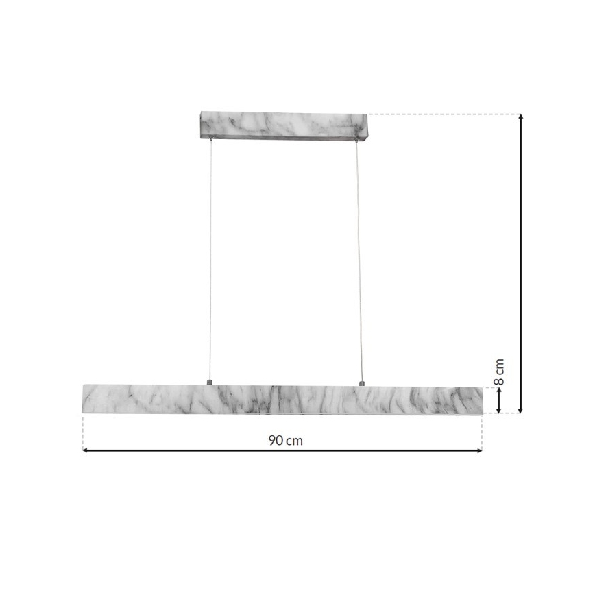 LED Lestenec na vrvici PIERCE LED/18W/230V belo/siv