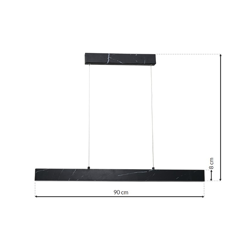 LED Lestenec na vrvici PIERCE LED/18W/230V črn