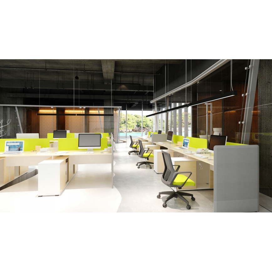 LED lestenec na vrvici/pritrjen LED/44W/230V 6000K 120 cm črna