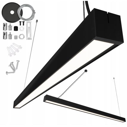 LED lestenec na vrvici/pritrjen LED/44W/230V 6000K 120 cm črna