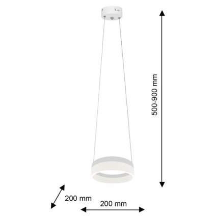 LED Lestenec na vrvici RING LED/12W/230V