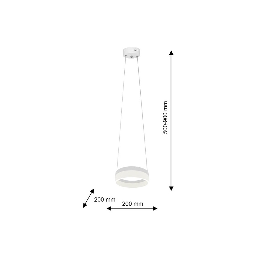 LED Lestenec na vrvici RING LED/12W/230V