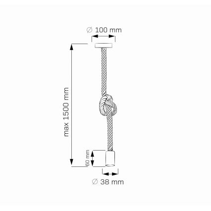 LED Lestenec na vrvici ROPE 1xE27/8W/230V