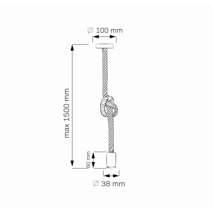 LED Lestenec na vrvici ROPE 1xE27/8W/230V