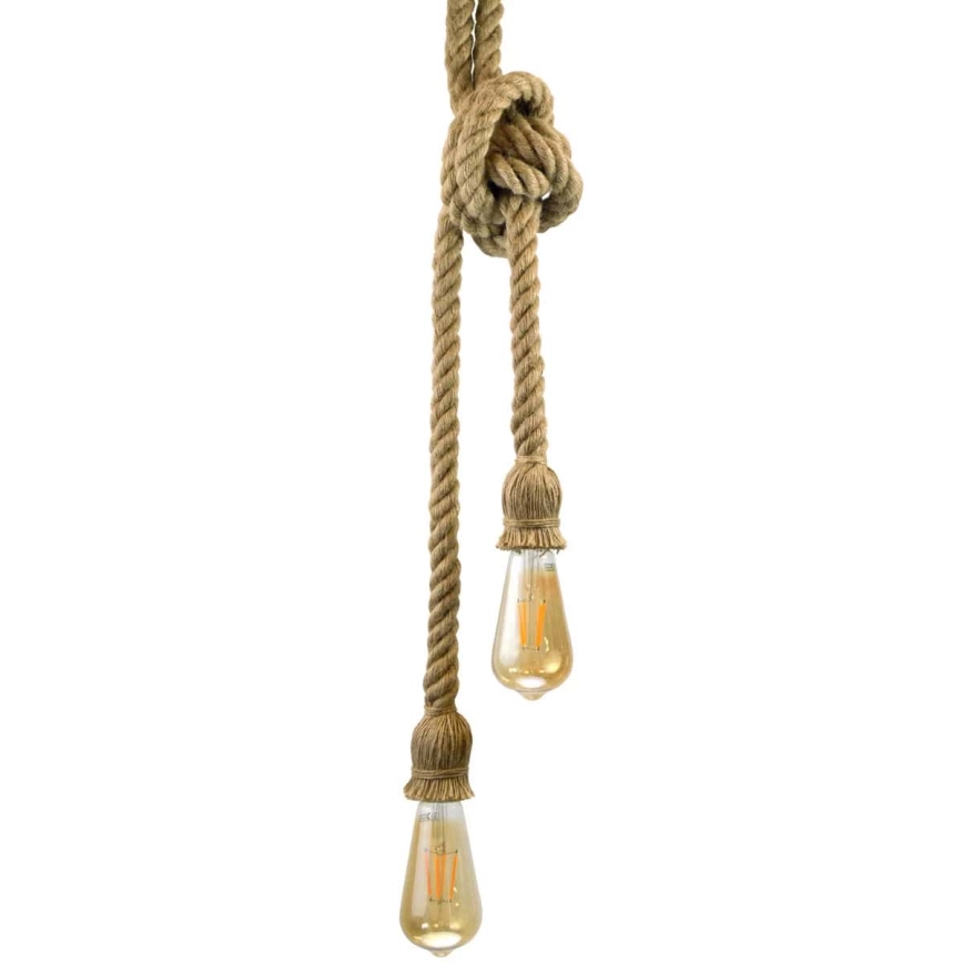 LED Lestenec na vrvici ROPE 2xE27/10W/230V