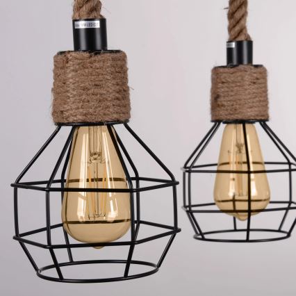 LED Lestenec na vrvici ROPE ALEGRA 4xE27/10W/230V