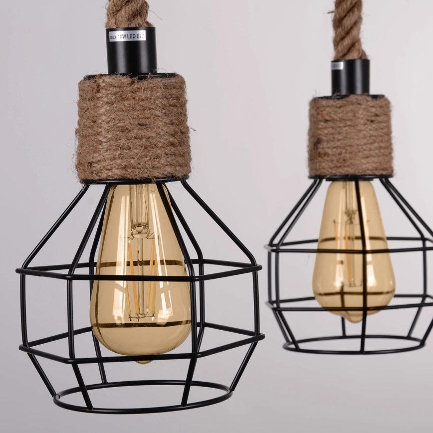 LED Lestenec na vrvici ROPE ALEGRA 4xE27/10W/230V