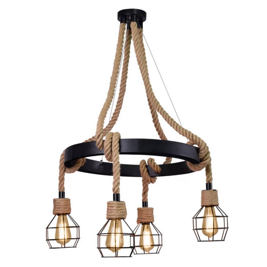 LED Lestenec na vrvici ROPE ALEGRA 4xE27/10W/230V