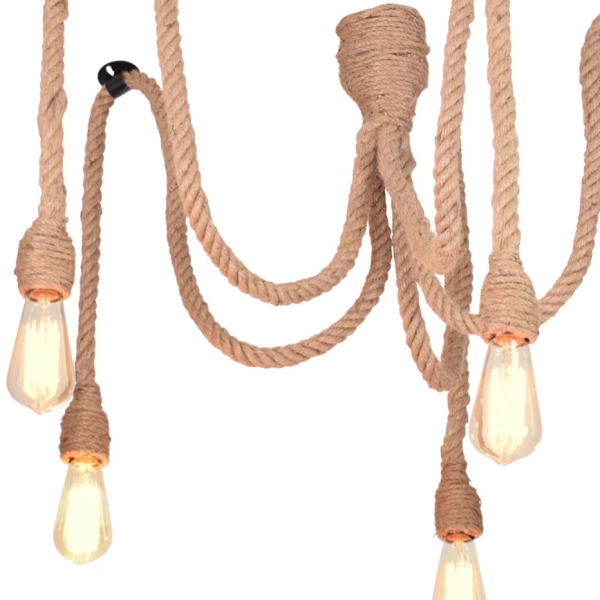 LED Lestenec na vrvici ROPE CASA 5xE27/10W/230V pajek