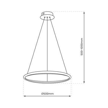 LED Lestenec na vrvici ROTONDA LED/27W/230V mat krom