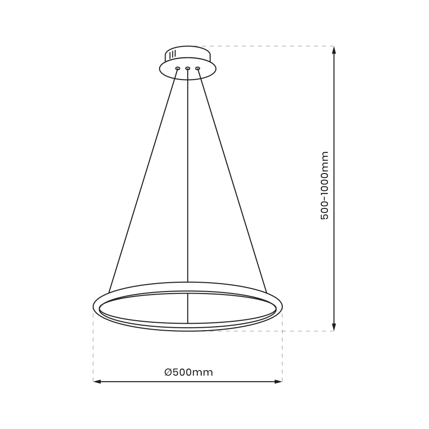 LED Lestenec na vrvici ROTONDA LED/27W/230V mat krom