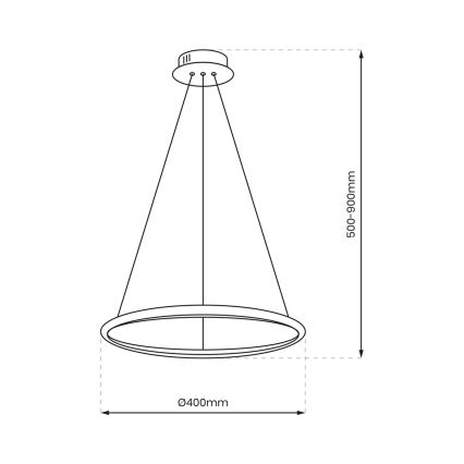 LED Lestenec na vrvici ROTONDA LED/27W/230V zlata