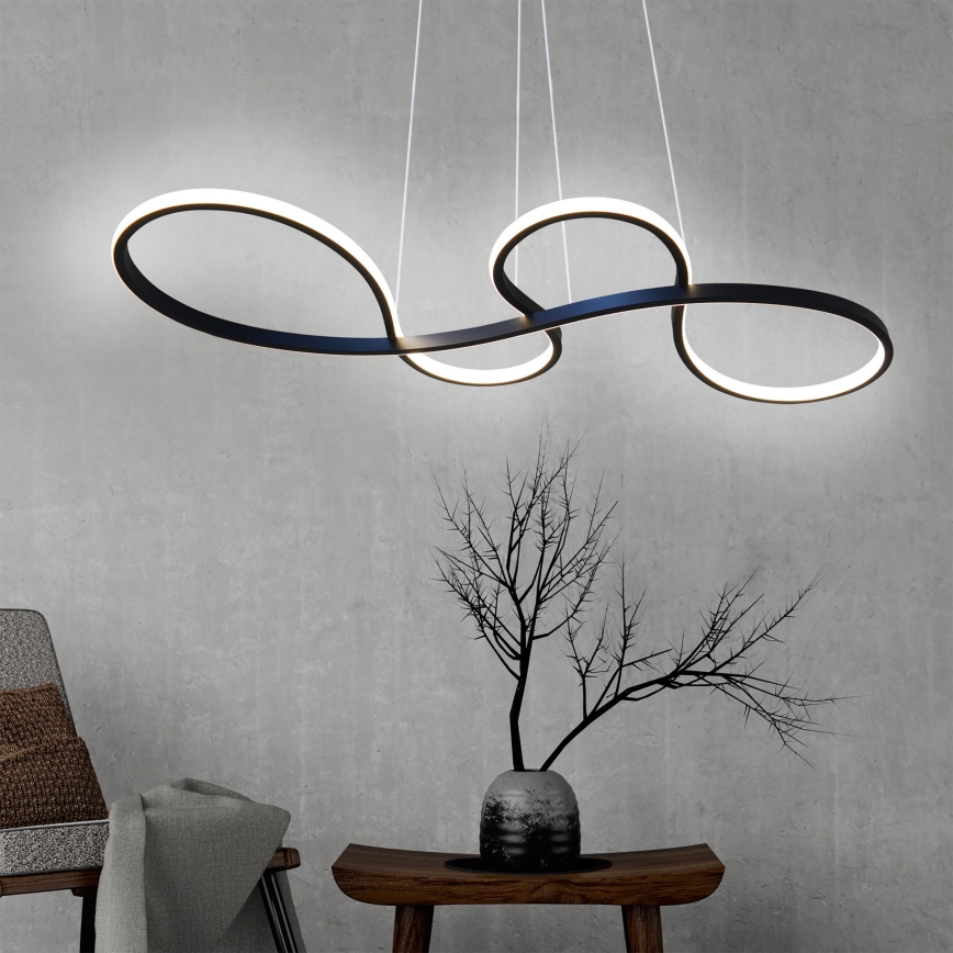 LED Lestenec na vrvici SALSA LED/38W/230V 4000K črna