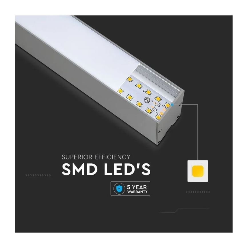 LED Lestenec na vrvici SAMSUNG CHIP LED/40W/230V 4000K srebrn