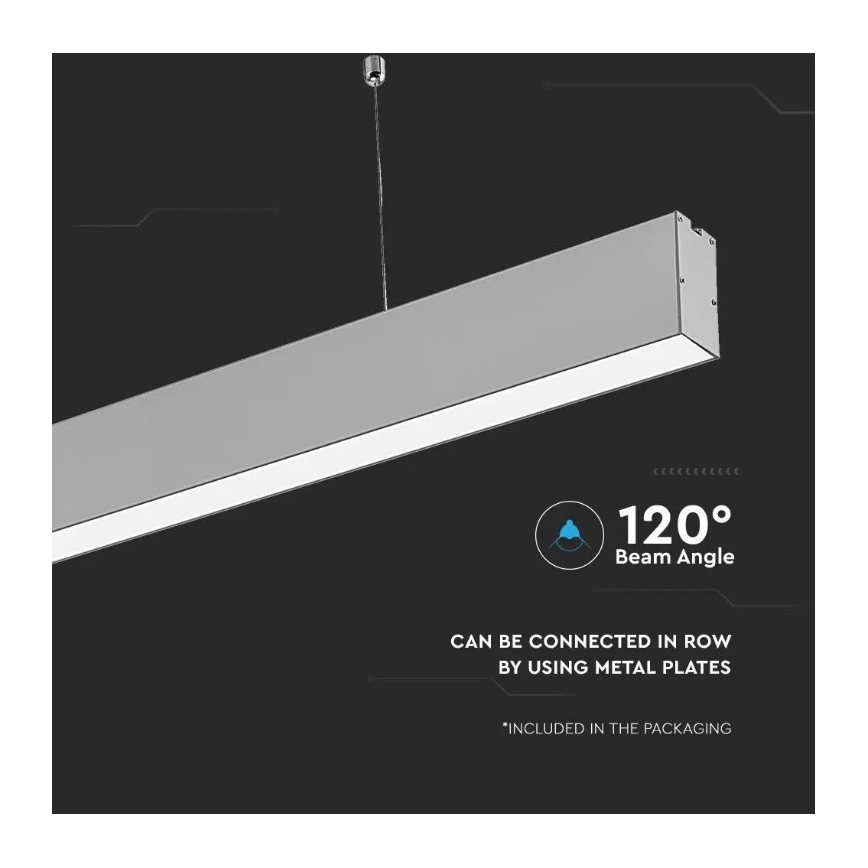 LED Lestenec na vrvici SAMSUNG CHIP LED/40W/230V 4000K srebrn