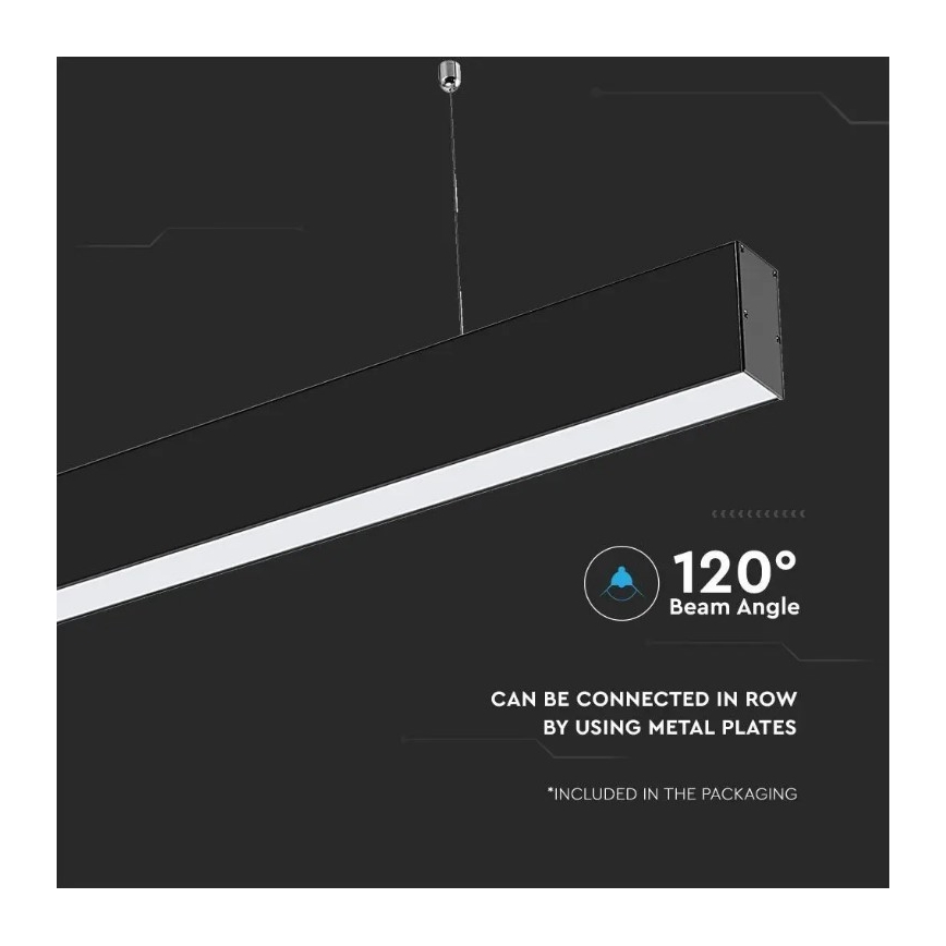 LED Lestenec na vrvici SAMSUNG CHIP LED/40W/230V 6400K črn