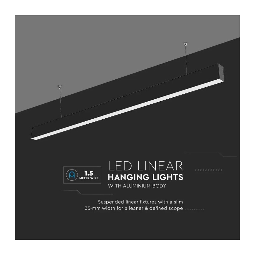 LED Lestenec na vrvici SAMSUNG CHIP LED/40W/230V 6400K črn