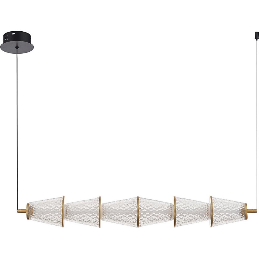 LED Lestenec na vrvici SANSA LED/11W/230V zlata/prozorna