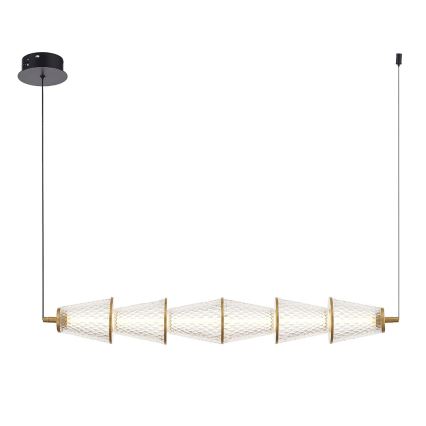 LED Lestenec na vrvici SANSA LED/11W/230V zlata/prozorna