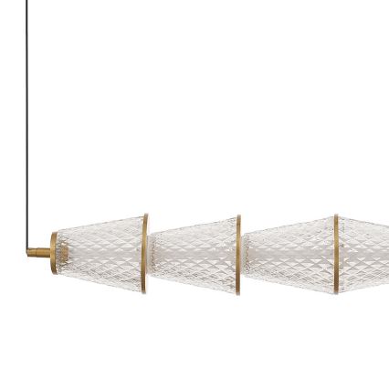 LED Lestenec na vrvici SANSA LED/11W/230V zlata/prozorna