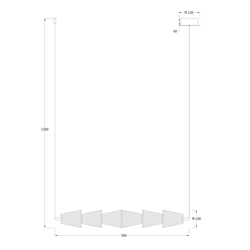 LED Lestenec na vrvici SANSA LED/11W/230V zlata/prozorna