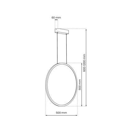 LED Lestenec na vrvici SATURNO LED/28W/230V pr. 50 cm IP44 antracit