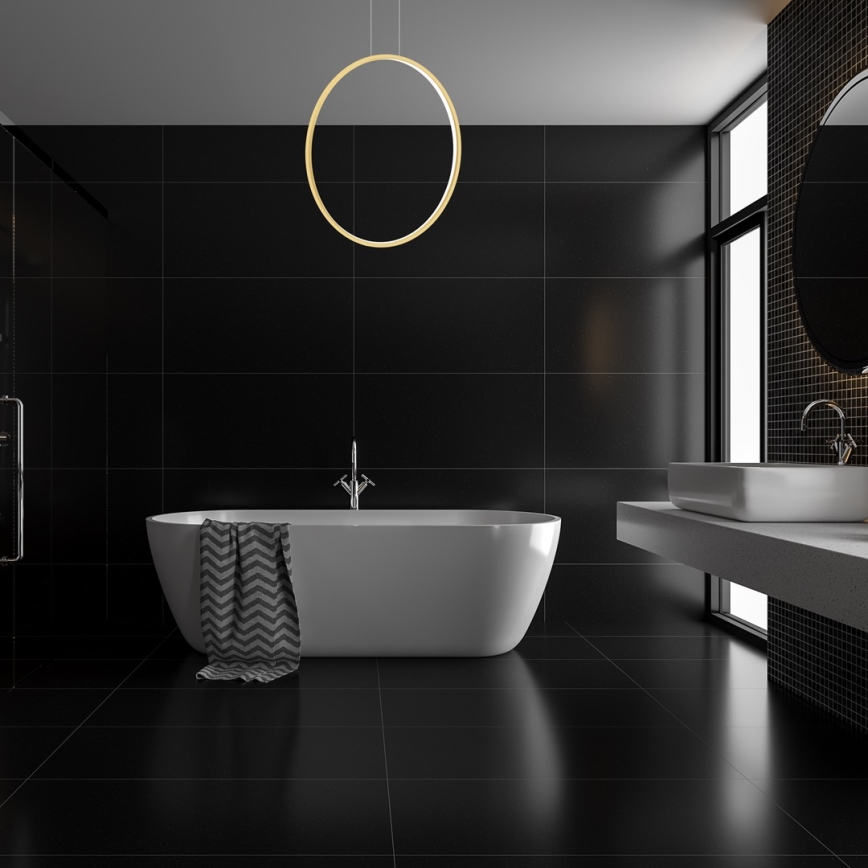 LED Lestenec na vrvici SATURNO LED/46W/230V pr. 80 cm IP44 zlata