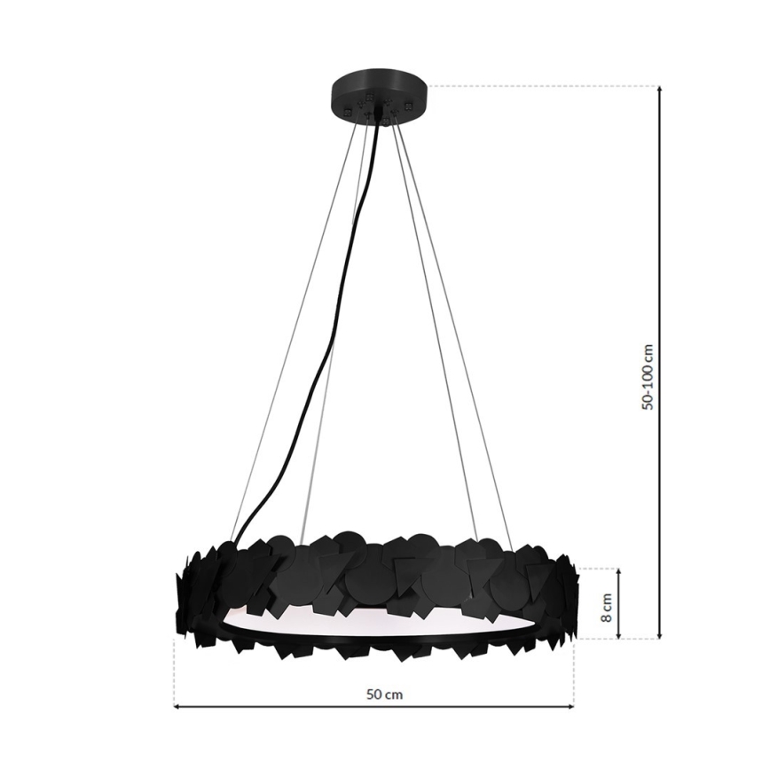LED Lestenec na vrvici SOHO 1xLED/24W/230V črn