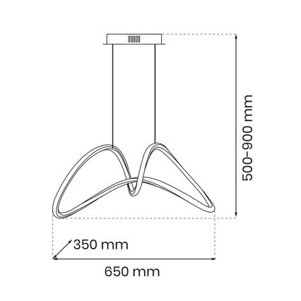 LED Lestenec na vrvici TESORO LED/48W/230V črna