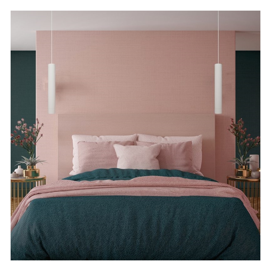 LED Lestenec na vrvici TUBA 1xGU10/4,8W/230V bela