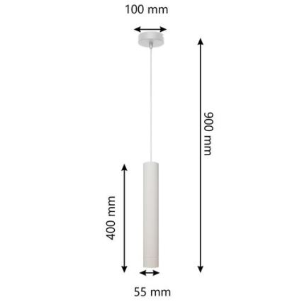 LED Lestenec na vrvici TUBA 1xGU10/4,8W/230V bela