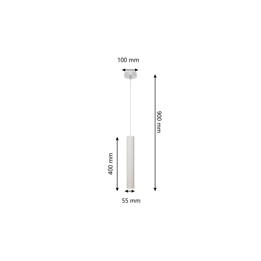 LED Lestenec na vrvici TUBA 1xGU10/4,8W/230V bela