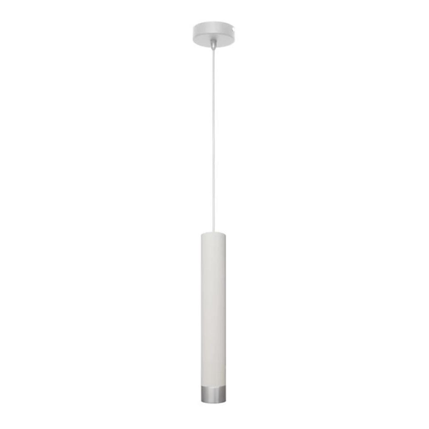 LED Lestenec na vrvici TUBA 1xGU10/4,8W/230V bela/sijajni krom
