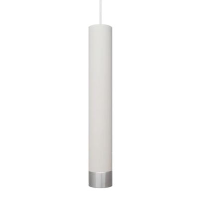 LED Lestenec na vrvici TUBA 1xGU10/4,8W/230V bela/sijajni krom