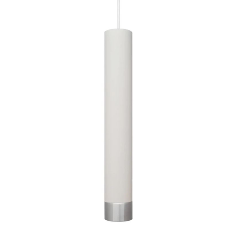 LED Lestenec na vrvici TUBA 1xGU10/4,8W/230V bela/sijajni krom