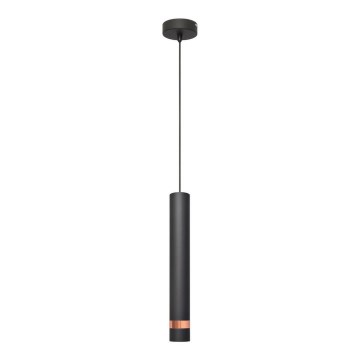 LED Lestenec na vrvici TUBA 1xGU10/4,8W/230V črn/baker