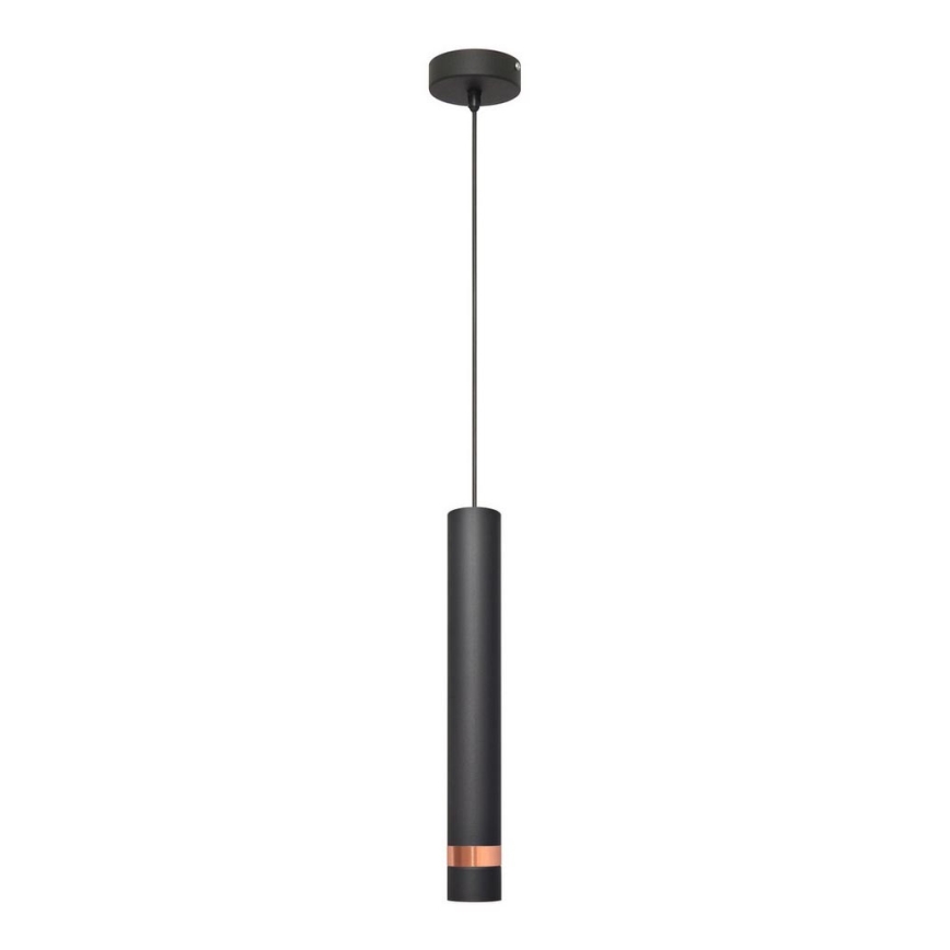 LED Lestenec na vrvici TUBA 1xGU10/4,8W/230V črn/baker