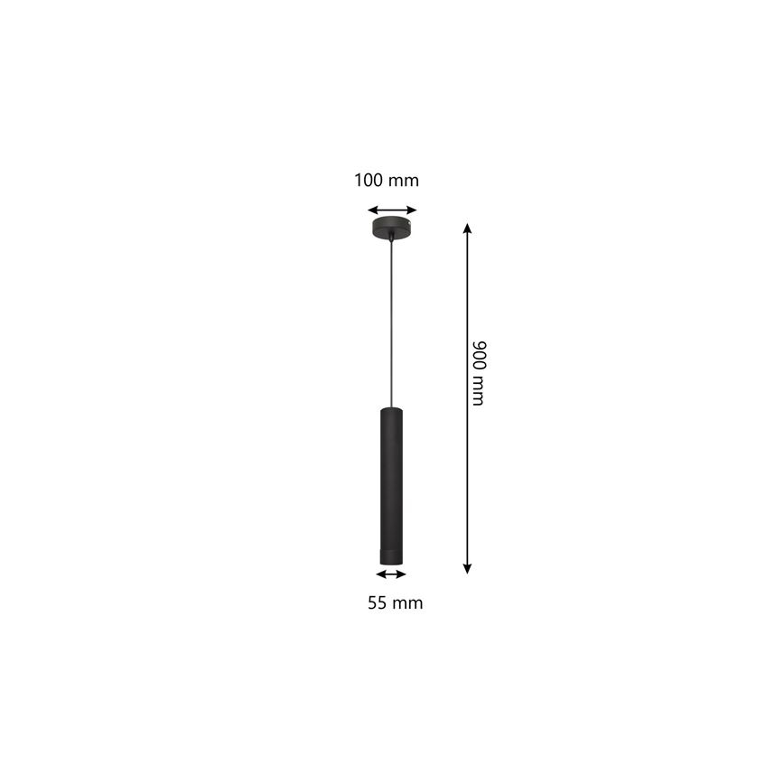 LED Lestenec na vrvici TUBA 1xGU10/4,8W/230V črna