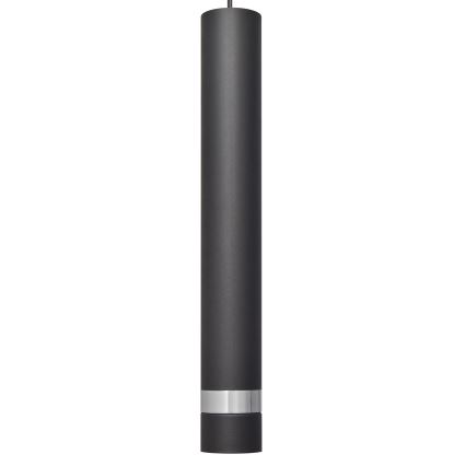 LED Lestenec na vrvici TUBA 1xGU10/4,8W/230V črna/sijajni krom