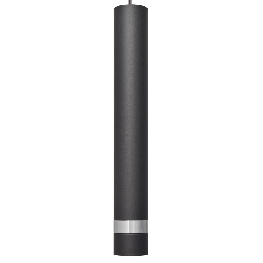 LED Lestenec na vrvici TUBA 1xGU10/4,8W/230V črna/sijajni krom
