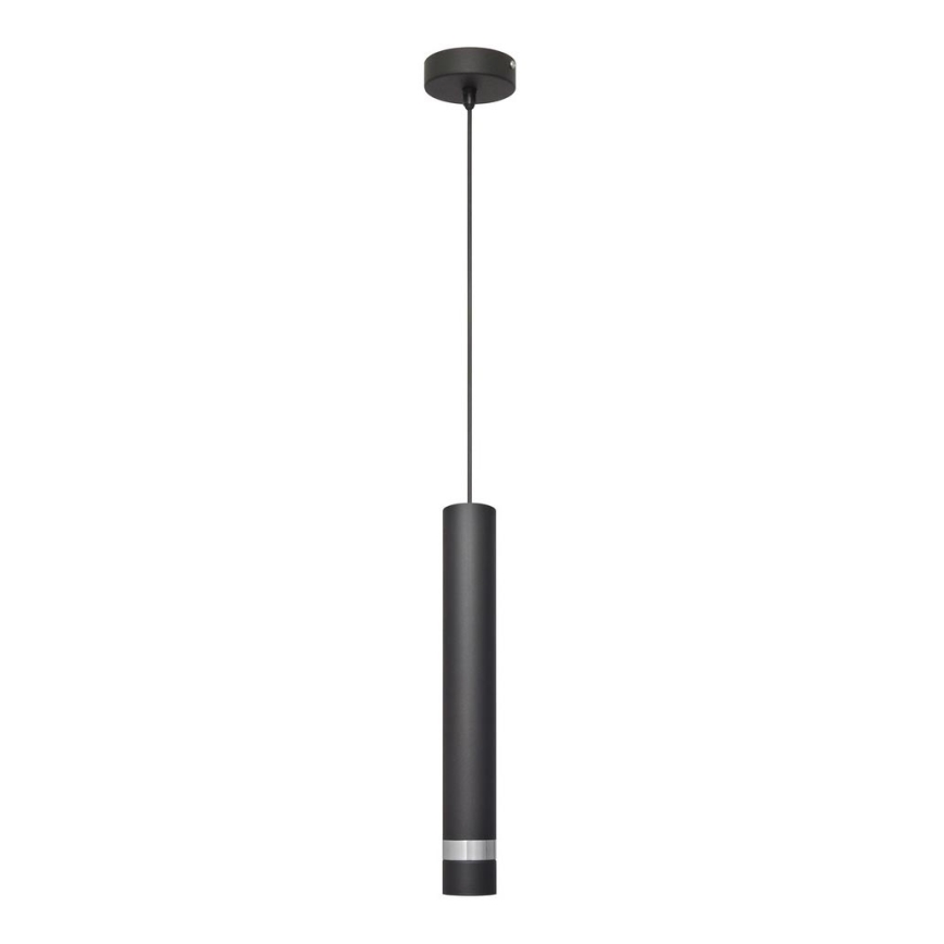 LED Lestenec na vrvici TUBA 1xGU10/4,8W/230V črna/sijajni krom