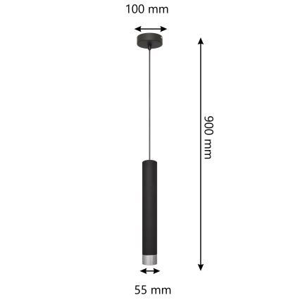 LED Lestenec na vrvici TUBA 1xGU10/4,8W/230V