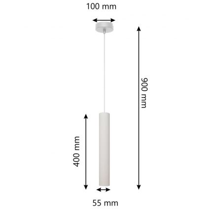 LED Lestenec na vrvici TUBA 1xGU10/4,8W/230V siva/mat krom