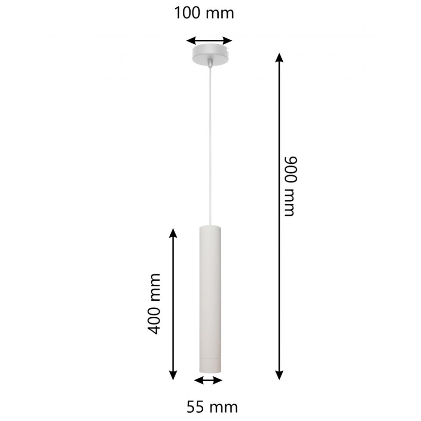 LED Lestenec na vrvici TUBA 1xGU10/4,8W/230V siva/mat krom