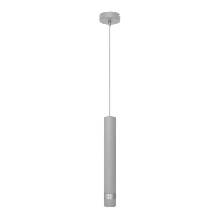 LED Lestenec na vrvici TUBA 1xGU10/4,8W/230V siva/sijajni krom