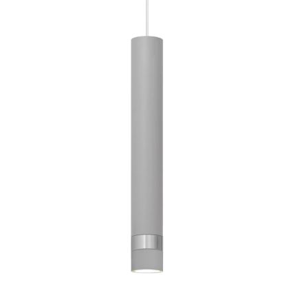 LED Lestenec na vrvici TUBA 1xGU10/4,8W/230V siva/sijajni krom