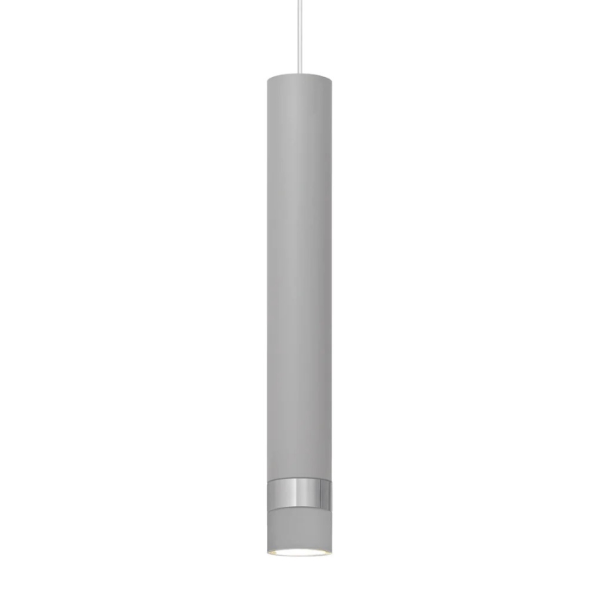 LED Lestenec na vrvici TUBA 1xGU10/4,8W/230V siva/sijajni krom