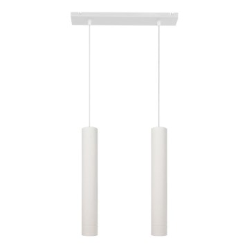 LED Lestenec na vrvici TUBA 2xGU10/4,8W/230V bela
